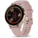 Garmin Venu 3S 3.05 cm (1.2) AMOLED 41 mm Digitaalne 390 x 390 pikslit Puuteekraan Kuldne, Roosa Wi-Fi GPS (satelliit)