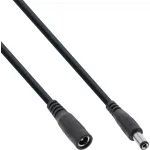 InLine alalisvoolu pikenduskaabel, isane/emane 5,5x2,1 mm, AWG 18, must 2 m