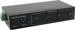 USB 3.2 jaotur Exsys EX-11224HMVS &mdash; 4-pordiline Gen1 jaotur koos USB-kaabli ja DIN-liistu kinnituskomplektiga