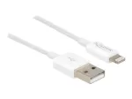 USB-andme- ja laadimiskaabel DeLOCK 83000 iPhone'i, iPadi ja iPodi jaoks, valge, 1 m