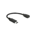 USB-kaabel DeLOCK 65578 USB 2.0 0,15 m USB C Micro-USB B Must