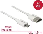 HDMI-kaabel DeLOCK 85150 1,5 m HDMI t&uuml;&uuml;p A&ndash;t&uuml;&uuml;p D, valge