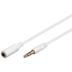 Goobay AVK 184-0050 mini helipikenduskaabel, 3,5 mm stereo (F) &ndash; 3,5 mm stereo (M), 0,5 m, valge