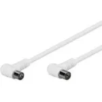 Wentronic Goobay antenni nurga&uuml;henduskaabel, 100% varjestatud, valge, 3,5 m - koaksiaalpistik 90&deg; koaksiaalkontakt 90&deg; (67355)