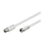 Wentronic Goobay SAT-/antenni &uuml;henduskaabel, valge, 5 m &ndash; F-pistik IEC/koaksiaalpistik (11728)