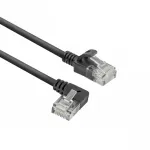 ACT Must 5 m U/UTP CAT6A LSZH &otilde;huke patch-kaabel RJ45 pistikutega, 90&deg; vasakule nurga all sirgeks