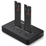 Dokkimisjaam QOLTEC 52366 &mdash; kahe M.2 NVMe PCIe SSD, USB-C 20Gb/s, toetab kuni 2&times;8TB, v&otilde;rgu&uuml;henduseta kloonimine