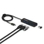 StarTech.com 4-pordiline USB-C jaotur, 5 Gbit/s, siiniv&otilde;imsusel, USB-C kuni 4x USB-A minijaotur, eriti pikk 2 jalga/61 cm hostikaabel, PCR-plast, kaasaskantav laua-/s&uuml;learvuti USB-jaotur