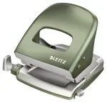 Leitz NeXXt Hole Punch Style, 2-auguline 30 lehte metallist, 30 lehte, roheline, h&otilde;bedane, metall, 8 cm, A6, 107 mm