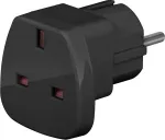 Wentronic Goobay reisiadapter, must &ndash; UK-pistikupesast t&uuml;&uuml;pi F (t&uuml;&uuml;p F, CEE 7/7) (94271)