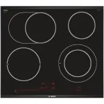 Bosch Serie 8 PKN675DP1D pliit, must, roostevaba teras, sisseehitatud keraamiline pliit, 4 tsooni
