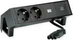 Bachmann 902.963 DESK2 pistikupesaliist, must (RAL9005), 2x Schuko, 1x USB-C 30 W