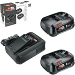 Bosch 18V Starter Set 2 x 2.5 Ah Akud + AL 18V-44 Laadija (1600A031T5)