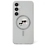 Karl Lagerfeld Button Karl & Choupette Heads Printed Logo MagSafe Case Samsung Galaxy S25 Plus Black