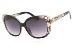 GUESS Women's Sunglasses GF0383-05B Butterfly Cat-Eye Black Gradient Smoke 57mm