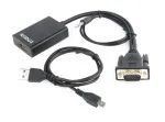 GEMBIRD VGA-HDMI-adapterikaabel, USB-toitega 15 cm &ndash; must