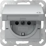 GIRA 441426 SCHUKO pistikupesa klapiga ja lukustusmehhanismiga, System 55, puhtvalge l&auml;ikiv