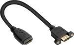 Good Connections HDMI paigalduskaabel, HDMI Type A emane paneelipaigaldus emane, 0,3 m, must HDMI-AD23