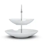 FIFTYEIGHT PRODUCTS BHS FIFTYEIGHT Food-Tempel 2-kihiline s&uuml;gav taldrik koos hammustusega (T023501) - 2-osaline portselankausside komplekt, 500 ml, valge