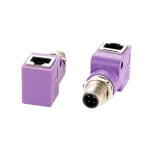 EXSYS EX-49522 M12 D-koodiga 4-pin isane RJ45 emasele 90&deg; nurga all t&ouml;&ouml;stuslik Etherneti adapter