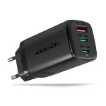 Axagon ACU-DPQ65 GaN seinadapter 65W, 3x port (USB-A + kahekordne USB-C), PD3.0/QC4+/PPS/Apple