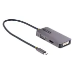StarTech.com USB-C video adapter, USB-C HDMI-, DVI-, VGA-adapter, kuni 4K 60 Hz, alumiinium, mitmepordiline videokuvari adapter, Thunderbolt 3/4-ga &uuml;hilduv, USB USB-C reisiadapter