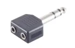 Microconnect AUDANS stereo heliadapter, 6,3 mm pistik 2x 3,5 mm pistikupesaks