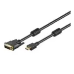Wentronic Goobay HDMI&trade; / DVI-D kaabel, must, 1 m - 19 kontaktiga HDMI&trade;-pistik > DVI-D (18+1) pistik (51579)
