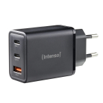 Toiteadapter Intenso W65ACC USB-A ja USB-C portidega, must