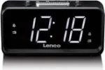 Digitaalne &auml;ratuskell Lenco CR-28BK FM-raadio ja USB-laadimisega