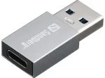 Sandberg USB-A USB-C-pistikule adapter, USB-A, USB-C, Alumiinium