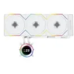 K&otilde;ik-&uuml;hes vedelikjahuti Lian Li Hydroshift II LCD-C 360TL &mdash; 120 mm ventilaatorid, 200&ndash;2600 RPM, FDB, valge