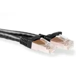 ACT Must 1,5m SFTP CAT6A paigalduskaabel snagless RJ45 pistikutega