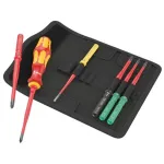 Wera 05006603001 Kraftform Kompakt VDE 7 extra slim 1 Tool Finder kruvikeerajate komplekt, 7 osa, 817 VDE otsakuhoidik-k&auml;epide + 6 eriti peenikest VDE teraosa, IEC 60900, v&ouml;&ouml;kotiga