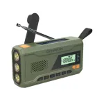 Kaasaskantav FM-raadio MANTA RDI401G p&auml;ikesepaneeli, d&uuml;namov&auml;nda, 4000&ndash;4500 mAh aku, 5 V USB v&auml;ljundi, 3 W ja taskulambiga