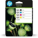 HP 924 CMYK originaalne tindikassett 4 tk pakendis, standardne tootlus, must, ts&uuml;aan, magenta, kollane, 4 tk, 500 lehek&uuml;lge, 400 lehek&uuml;lge, &uuml;ks pakk