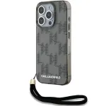 Karl Lagerfeld KLHCP15LHKDPNSK K&otilde;vakest iPhone 15 Pro 6,1 inch jaoks, must, IML Mono KL Pattern ja n&ouml;&ouml;r