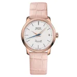 MIDO Baroncelli III Lady automaatkell 33mm roosa kullaga PVD roostevaba teras h&otilde;bedane sihverplaat pruun nahast rihm M027207360100