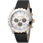 JUST CAVALLI MAN JC1G214L0025 42mm Quartz Analog Watch Black Dial Leather Strap