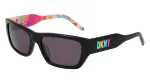 DKNY DK545S-002 Naiste ristk&uuml;likukujulised p&auml;ikeseprillid - must raam, hall gradientl&auml;&auml;ts 56mm