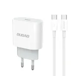 Dudao A14EUC Adapter 20W (1m USB-C to USB-C kaabel kaasas) Valge