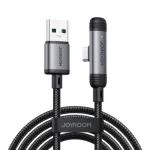 Joyroom EnjoyX seeria USB-A kuni USB-C 90-kraadine kaabel A56, 3A, 480 Mbps, 1,2m, must (S-A56)