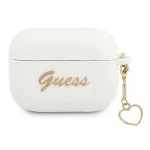 Guess GUAPLSCHSH AirPods Pro &uuml;mbris valge silikoonist s&uuml;damekujulise ripatsiga Charm Heart kollektsioon