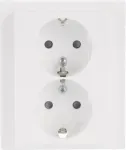 Busch-Jaeger SCHUKO topeltpistikupesa 202 EUJB-84, Alpi valge, pindmine, 2 x t&uuml;&uuml;p F, 16 A