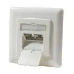 DSIT DC-Wall-In-STP6-I s&uuml;vispaigaldusega Cat. 6 varjestatud kahekordne RJ45 pesa, elevandiluu