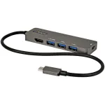 StarTech.com USB-C multiliidese adapter - USB-C HDMI 2.0b 4K 60Hz (HDR10), 100W Power Delivery l&auml;bip&auml;&auml;s, 4-pordiline USB 3.0 jaotur - USB-C t&uuml;&uuml;pi minidokk - 12-tolline (30 cm) pikk &uuml;hendatud kaabel