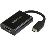 StarTech.com USB C-HDMI 2.0 adapter toiteedastusega - 4K 60Hz USB-C HDMI-ekraani videomuundur - 60W PD l&auml;biv laadimisport - Thunderbolt 3 &uuml;hilduv - Must