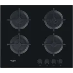 Whirlpool AKT 616/NB Must sisseehitatav 60 cm gaasipliit 4 tsooni