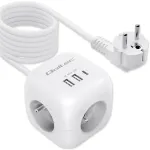 Toitepistik QOLTEC 52547 3&times; vahelduvvoolupistikupesa, 2&times; USB-A, 1&times; USB-C PD 20W