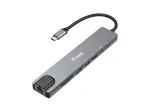 Equip USB-C 8-&uuml;hes mitmeotstarbeline adapter, juhtmega, USB USB-C, 100 W, 1000 Mbit/s, 1000BASE-T, IEEE 802.3ab